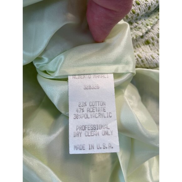 Vtg Alberto Makali Tweed Mermaid Pencil Skirt Ruffle Hem 2 Classic Y2K - Picture 8 of 11